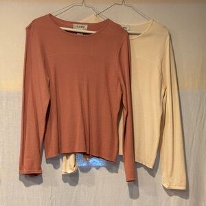 Pair Of Alfani Sweaters In Beige & Peach Both Size L